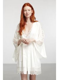 Σετ ρόμπα & νυχτικό Penye Mood  - Εκρού - Σατέν