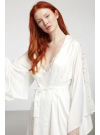 Σετ ρόμπα & νυχτικό Penye Mood  - Εκρού - Σατέν