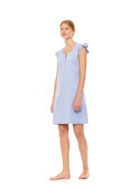 Γυναικείο Νυχτικό Pink Label - Blue Cloud - Κοντό Μανίκι - Δαντέλα - Πατιλέτα - Cotton