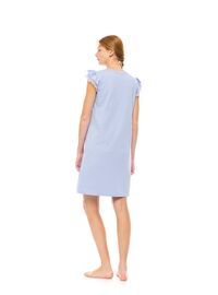 Γυναικείο Νυχτικό Pink Label - Blue Cloud - Κοντό Μανίκι - Δαντέλα - Πατιλέτα - Cotton