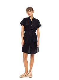 Γυναικείο Beachdress Pink Label -  Φόρεμα Σεμιζιέ - Μαύρο - Regular Fit - Cotton