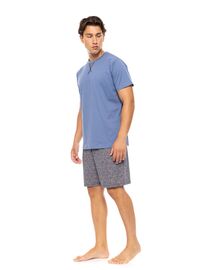 Ανδρική Καλοκαιρινή Πυτζάμα Ulisse - Cosmos Blue - Blue Print - Κοντό μανίκι - Cotton