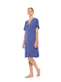 Γυναικείο Νυχτικό Pink Label -  Cosmos Blue - Κοντό Μανίκι - Bamboo