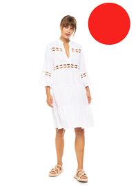 Γυναικείο Beachdress Pink Label -  Φόρεμα - Κόκκινο - Regular Fit - Viscose