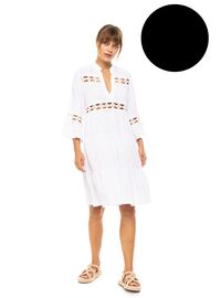 Γυναικείο Beachdress Pink Label -  Φόρεμα - Μαύρο - Regular Fit - Viscose