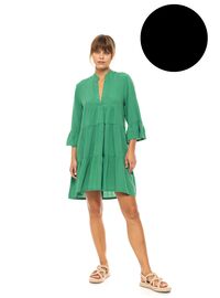 Γυναικείο Beachdress Pink Label -  Φόρεμα - Μαύρο - Regular Fit - Viscose