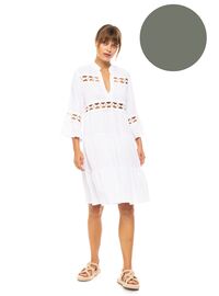 Γυναικείο Beachdress Pink Label -  Φόρεμα - Oil Green - Regular Fit - Viscose