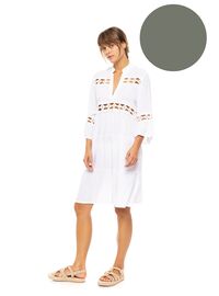 Γυναικείο Beachdress Pink Label -  Φόρεμα - Oil Green - Regular Fit - Viscose