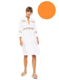 Γυναικείο Beachdress Pink Label -  Φόρεμα - Orange - Regular Fit - Viscose