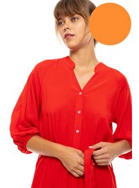 Γυναικείο Beachdress Pink Label - Σεμιζιέ Μακρύ Φόρεμα - Orange - Viscose