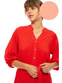 Γυναικείο Beachdress Pink Label - Σεμιζιέ Μακρύ Φόρεμα - Salmon - Viscose