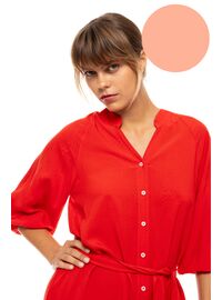 Γυναικείο Beachdress Pink Label - Σεμιζιέ Μακρύ Φόρεμα - Salmon - Viscose