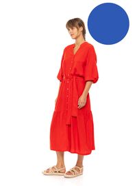 Γυναικείο Beachdress Pink Label - Σεμιζιέ Μακρύ Φόρεμα - Ultra Violet - Viscose