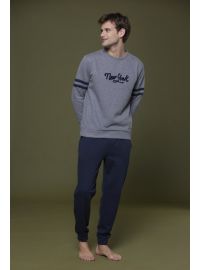 Ανδρική πυτζάμα Noidinotte - Γκρι - Μπλε παντελόνι