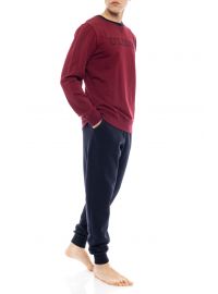 Ανδρική πυτζάμα Pink Label - Μπλε - Μπορντό