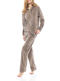 Γυναικεία Φόρμα Pink Label - Με ζακέτα - Γκρι - Βελουτέ