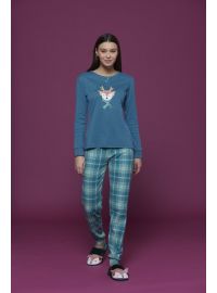 Γυναικεία πυτζάμα Noidinotte - Μπλε - Παντελόνι καρό