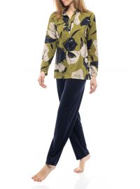 Γυναικεία Πυτζάμα Pink Label - Εμπριμέ μπλούζα - Μπλε παντελόνι