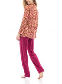 Γυναικεία Πυτζάμα Pink Label - Εμπριμέ μπλούζα - Ροζ παντελόνι