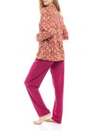 Γυναικεία Πυτζάμα Pink Label - Εμπριμέ μπλούζα - Ροζ παντελόνι