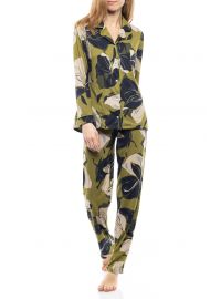 Γυναικεία Πυτζάμα Pink Label - Σεμιζιέ - Λαδί - Floral