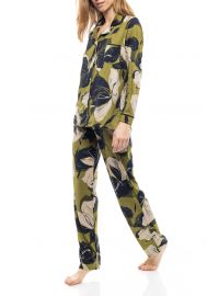 Γυναικεία Πυτζάμα Pink Label - Σεμιζιέ - Λαδί - Floral