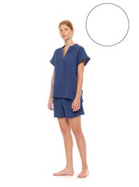 Γυναικεία πυτζάμα Pink Label Λευκή - Σορτσάκι - Κοντομάνικη - Regular Fit - Cotton