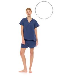 Γυναικεία πυτζάμα Pink Label Λευκή - Σορτσάκι - Κοντομάνικη - Regular Fit - Cotton