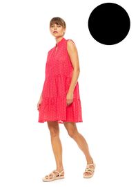 Γυναικείο Beachdress Pink Label -  Φόρεμα αμάνικο - Κοφτό κέντημα - Μαύρο - Regular Fit - Cotton