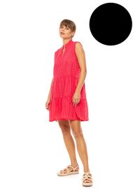 Γυναικείο Beachdress Pink Label -  Φόρεμα αμάνικο - Κοφτό κέντημα - Μαύρο - Regular Fit - CottonΓυναικείο Beachdress Pink Label -  Φόρεμα αμάνικο - Κοφτό κέντημα - Μαύρο - Regular Fit - Cotton