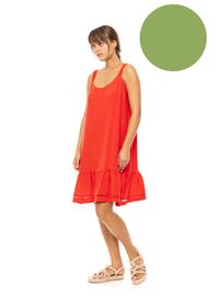 Γυναικείο Beachdress Pink Label -  Φόρεμα - Aspen Green - Regular Fit - Viscose