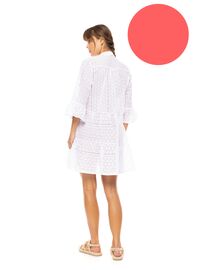 Γυναικείο Beachdress Pink Label -  Φόρεμα Coral - Κοφτό κέντημα - Regular Fit - Cotton