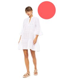 Γυναικείο Beachdress Pink Label -  Φόρεμα Coral - Κοφτό κέντημα - Regular Fit - CottonΓυναικείο Beachdress Pink Label -  Φόρεμα Coral - Κοφτό κέντημα - Regular Fit - Cotton