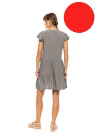 Γυναικείο Beachdress Pink Label -  Φόρεμα - Κόκκινο - Regular Fit - Viscose