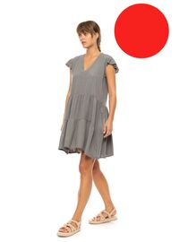 Γυναικείο Beachdress Pink Label -  Φόρεμα - Κόκκινο - Regular Fit - Viscose