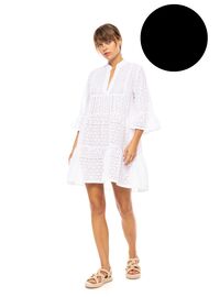 Γυναικείο Beachdress Pink Label -  Φόρεμα Μαύρο - Κοφτό κέντημα - Regular Fit - Cotton