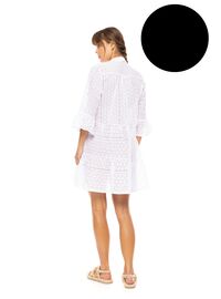 Γυναικείο Beachdress Pink Label -  Φόρεμα Μαύρο - Κοφτό κέντημα - Regular Fit - Cotton