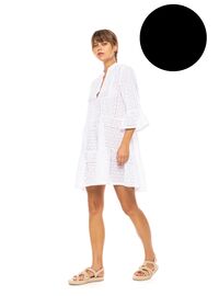 Γυναικείο Beachdress Pink Label -  Φόρεμα Μαύρο - Κοφτό κέντημα - Regular Fit - Cotton