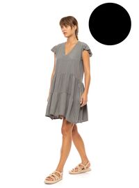 Γυναικείο Beachdress Pink Label -  Φόρεμα - Μαύρο  - Regular Fit - Viscose