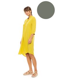 Γυναικείο Beachdress Pink Label -  Φόρεμα - Oil Green - Regular Fit - Viscose