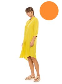 Γυναικείο Beachdress Pink Label -  Φόρεμα - Orange - Regular Fit - Viscose