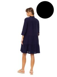 Γυναικείο Beachdress Pink Label -  Φόρεμα Σμιζιέ - ΜΑΥΡΟ - Regular Fit - Viscose