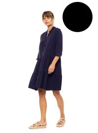 Γυναικείο Beachdress Pink Label -  Φόρεμα Σμιζιέ - ΜΑΥΡΟ - Regular Fit - Viscose