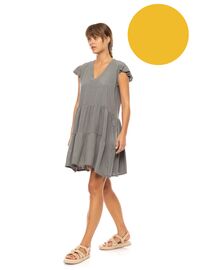 Γυναικείο Beachdress Pink Label -  Φόρεμα - Yellow - Regular Fit - Viscose