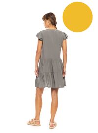 Γυναικείο Beachdress Pink Label -  Φόρεμα - Yellow - Regular Fit - Viscose