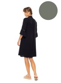 Γυναικείο Beachdress Pink Label -  Oil Green - Mini Φόρεμα - Regular Fit - Viscose