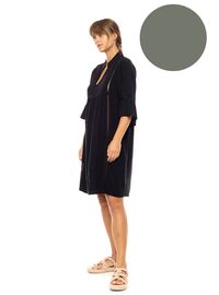 Γυναικείο Beachdress Pink Label -  Oil Green - Mini Φόρεμα - Regular Fit - Viscose