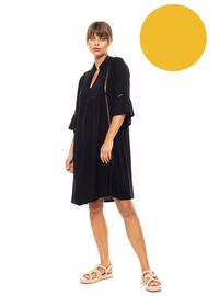 Γυναικείο Beachdress Pink Label -  Yellow - Mini Φόρεμα - Regular Fit - Viscose