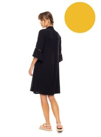 Γυναικείο Beachdress Pink Label -  Yellow - Mini Φόρεμα - Regular Fit - Viscose