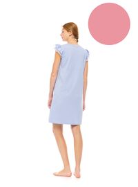 Γυναικείο Νυχτικό Pink Label - Dusty Pink - Κοντό Μανίκι - Δαντέλα - Πατιλέτα - Cotton